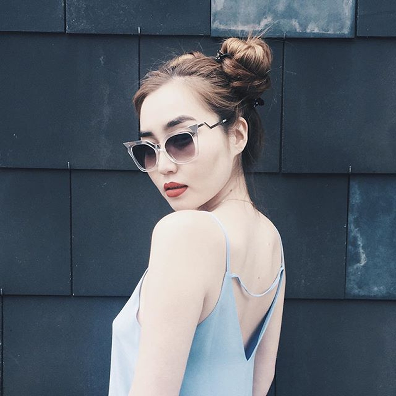 Modern Horn Rimmed Hot Tip Cat Eye Sunglasses A055