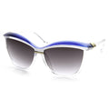 Retro 1970's Womens Oversize Eyebrow Cat Eye Sunglasses 9193