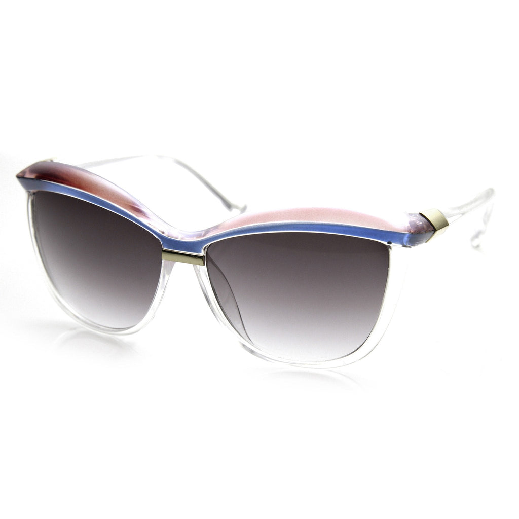 Retro 1970's Womens Oversize Eyebrow Cat Eye Sunglasses 9193