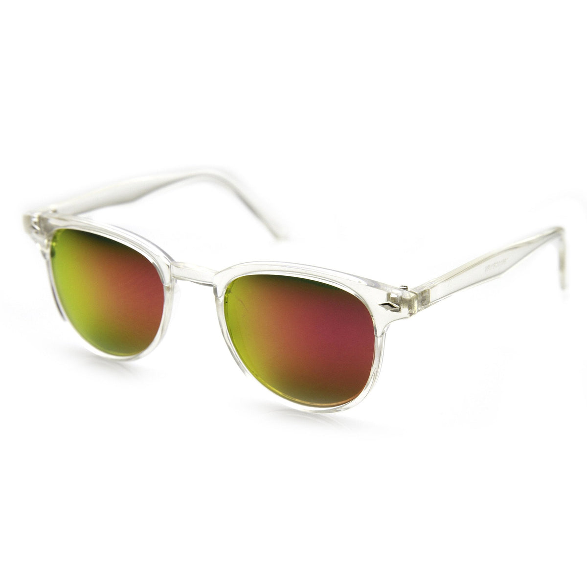 Retro P3 Horned Rim Frame Mirrored Lens Sunglasses 8829