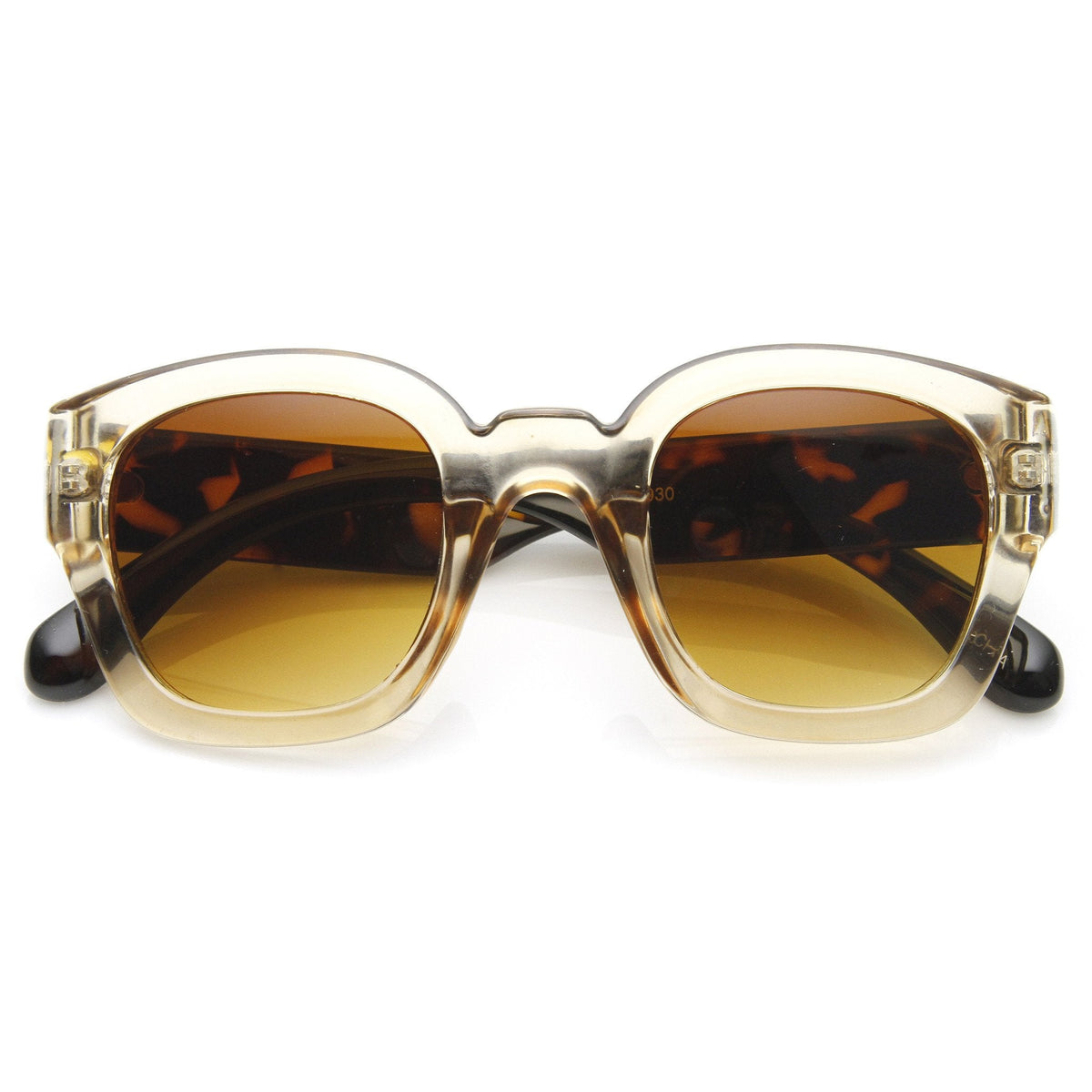 Retro Modern Bold Frame Block Horned Rim Sunglasses 9138