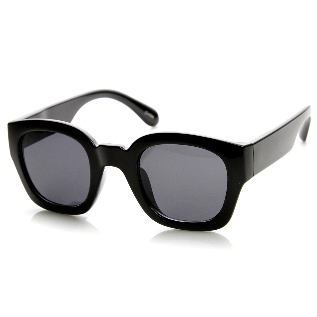 Retro Modern Bold Frame Block Horned Rim Sunglasses 9138