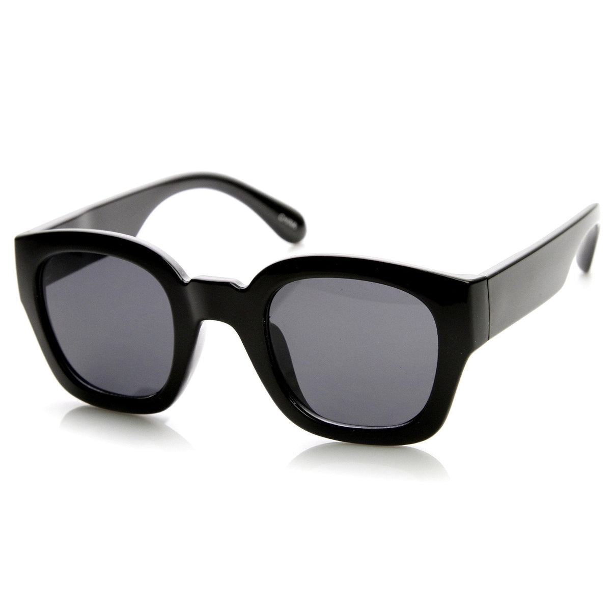 Retro Modern Bold Frame Block Horned Rim Sunglasses 9138