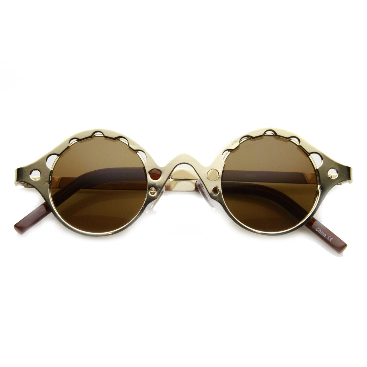 Vintage Inspired Steampunk Round Chain Frame Sunglasses 9579