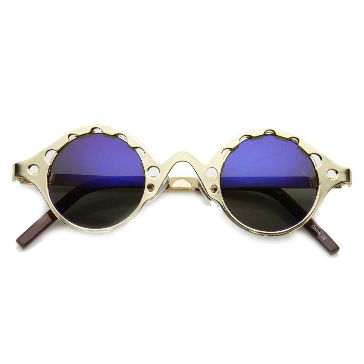 Vintage Inspired Steampunk Round Chain Frame Sunglasses 9579