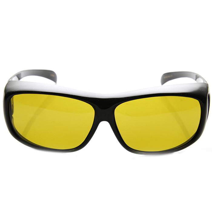 Safety Protective Fit Over Polarized Night Driving Lens Sunglasses 9446