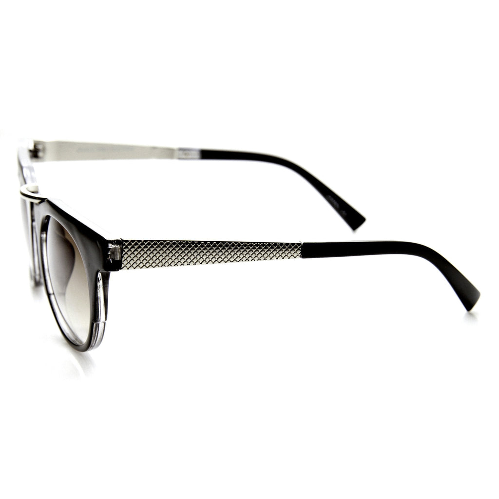 Retro Modern Fashion Flat Top Round Lens Sunglasses 9490