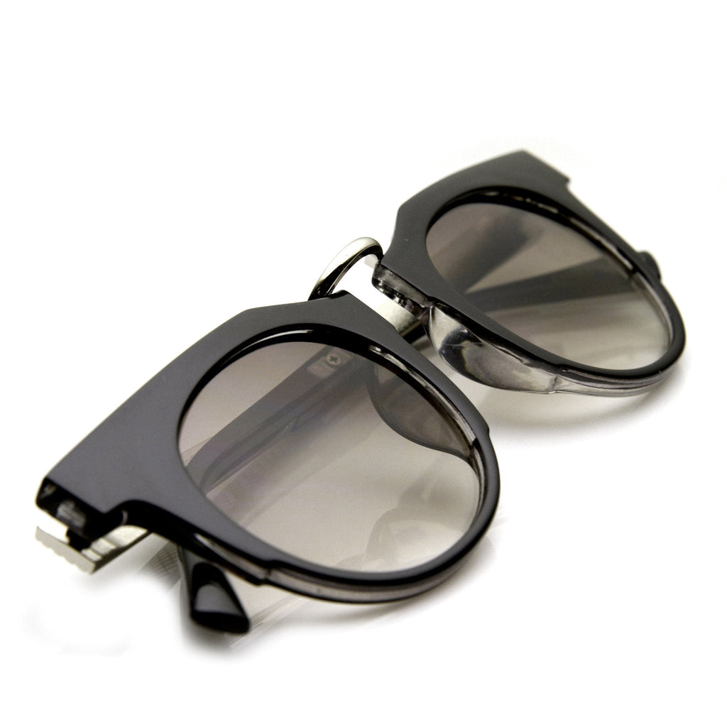 Retro Modern Fashion Flat Top Round Lens Sunglasses 9490