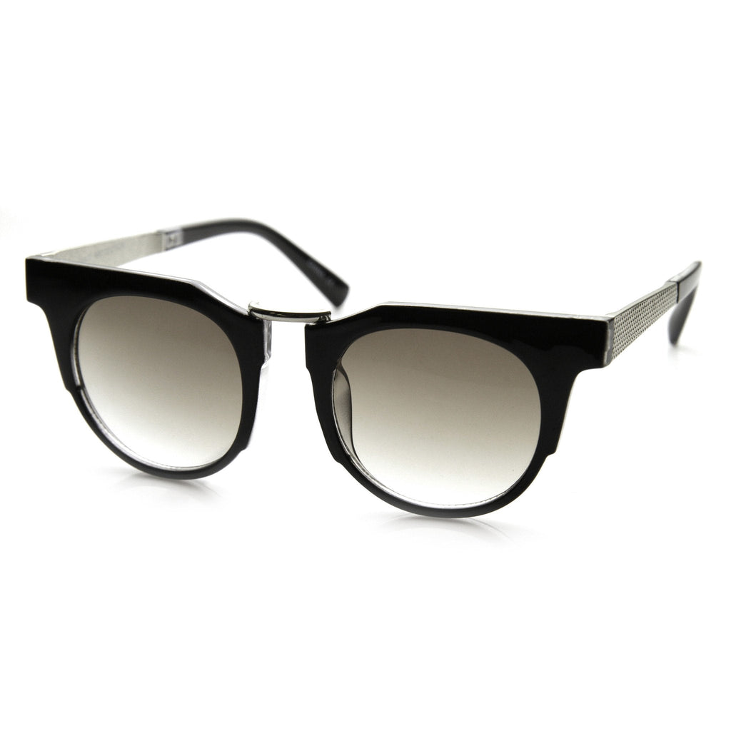 Retro Modern Fashion Flat Top Round Lens Sunglasses 9490