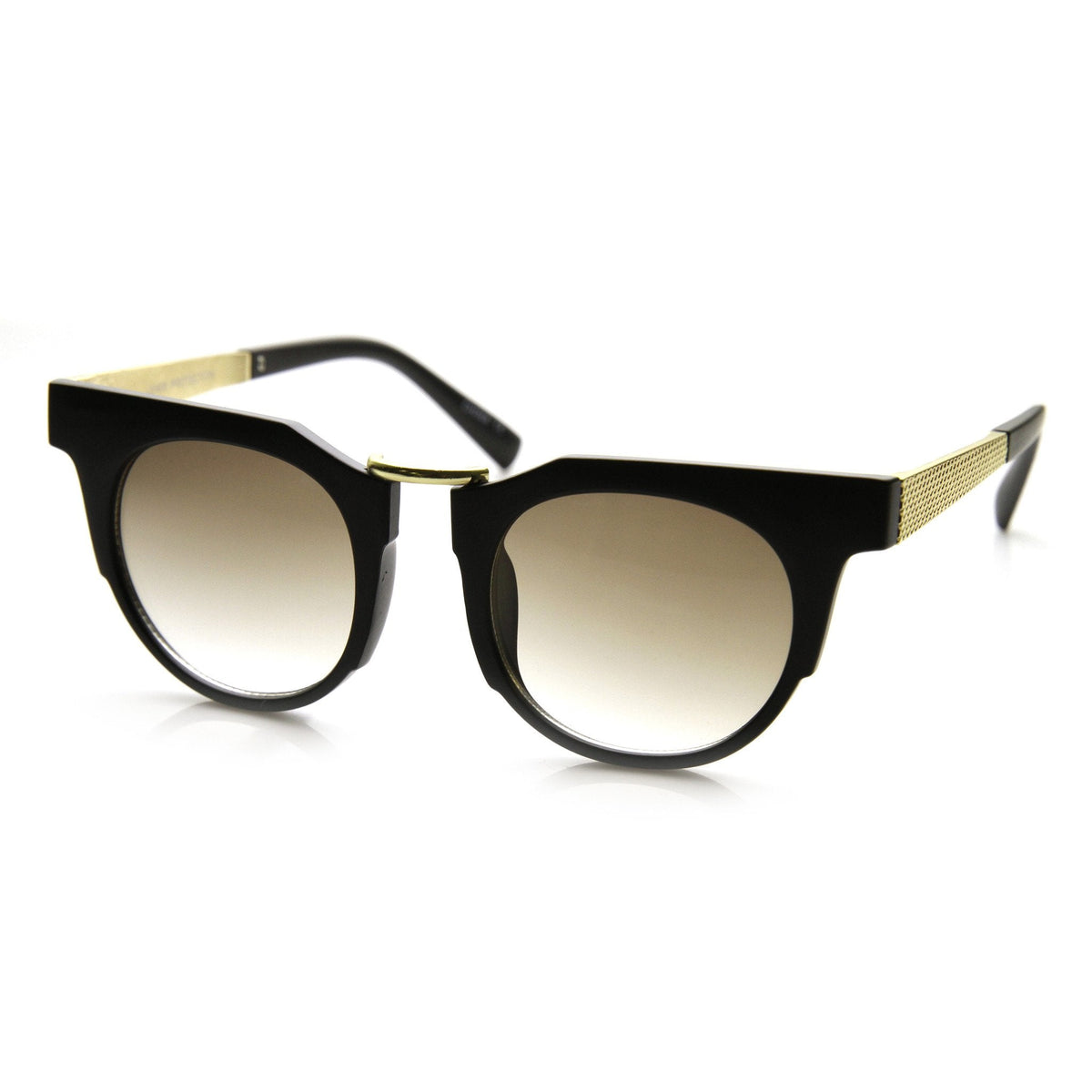 Retro Modern Fashion Flat Top Round Lens Sunglasses 9490