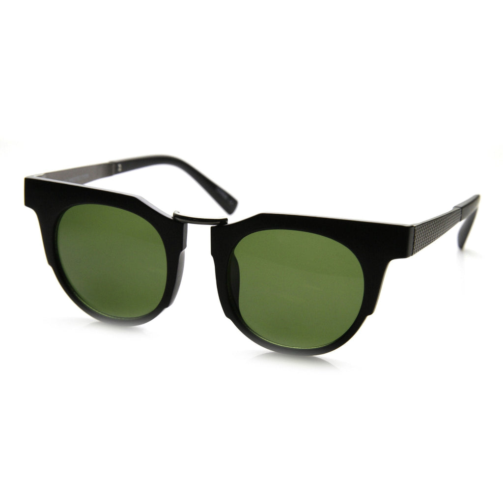 Retro Modern Fashion Flat Top Round Lens Sunglasses 9490