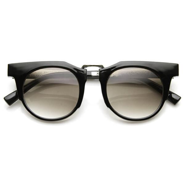 Retro Modern Fashion Flat Top Round Lens Sunglasses 9490