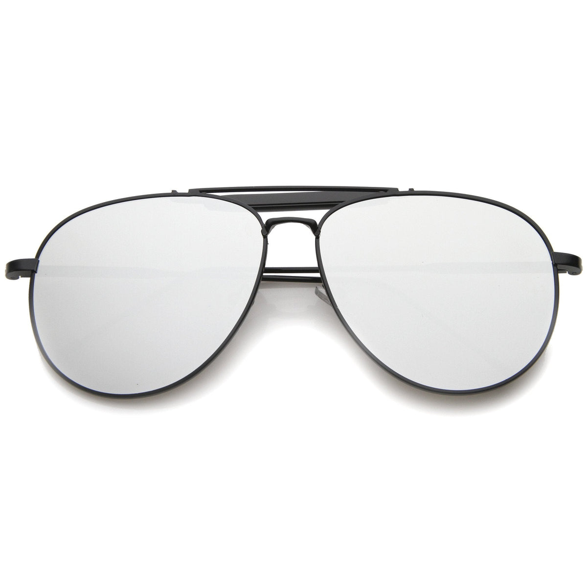 Large Crossbar Teardrop Mirrored Flat Lens Sunglasses A214
