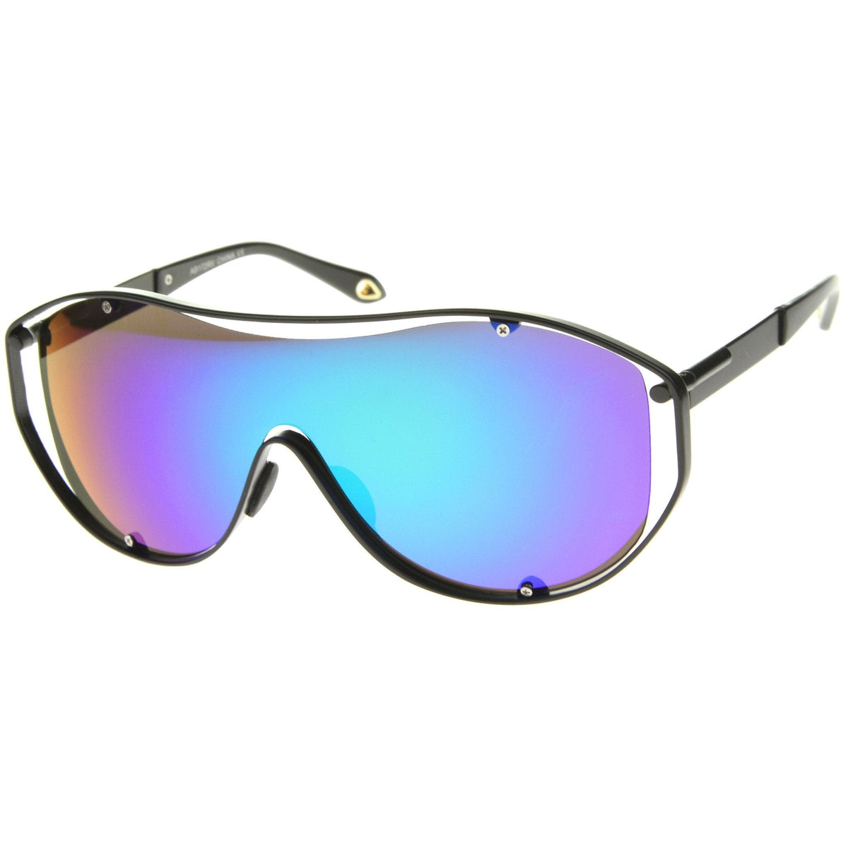 Retro Modern Mirrored Shield Lens Sunglasses A211