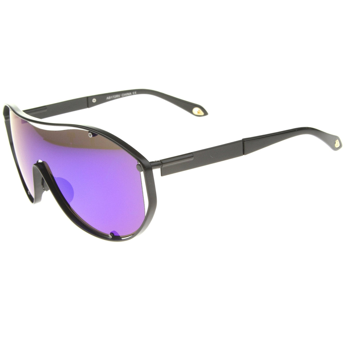 Retro Modern Mirrored Shield Lens Sunglasses A211