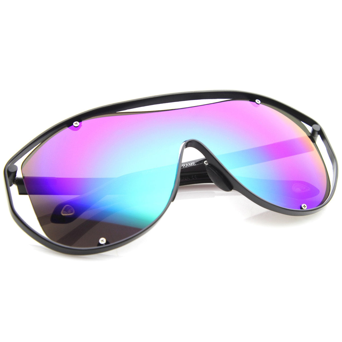 Retro Modern Mirrored Shield Lens Sunglasses A211
