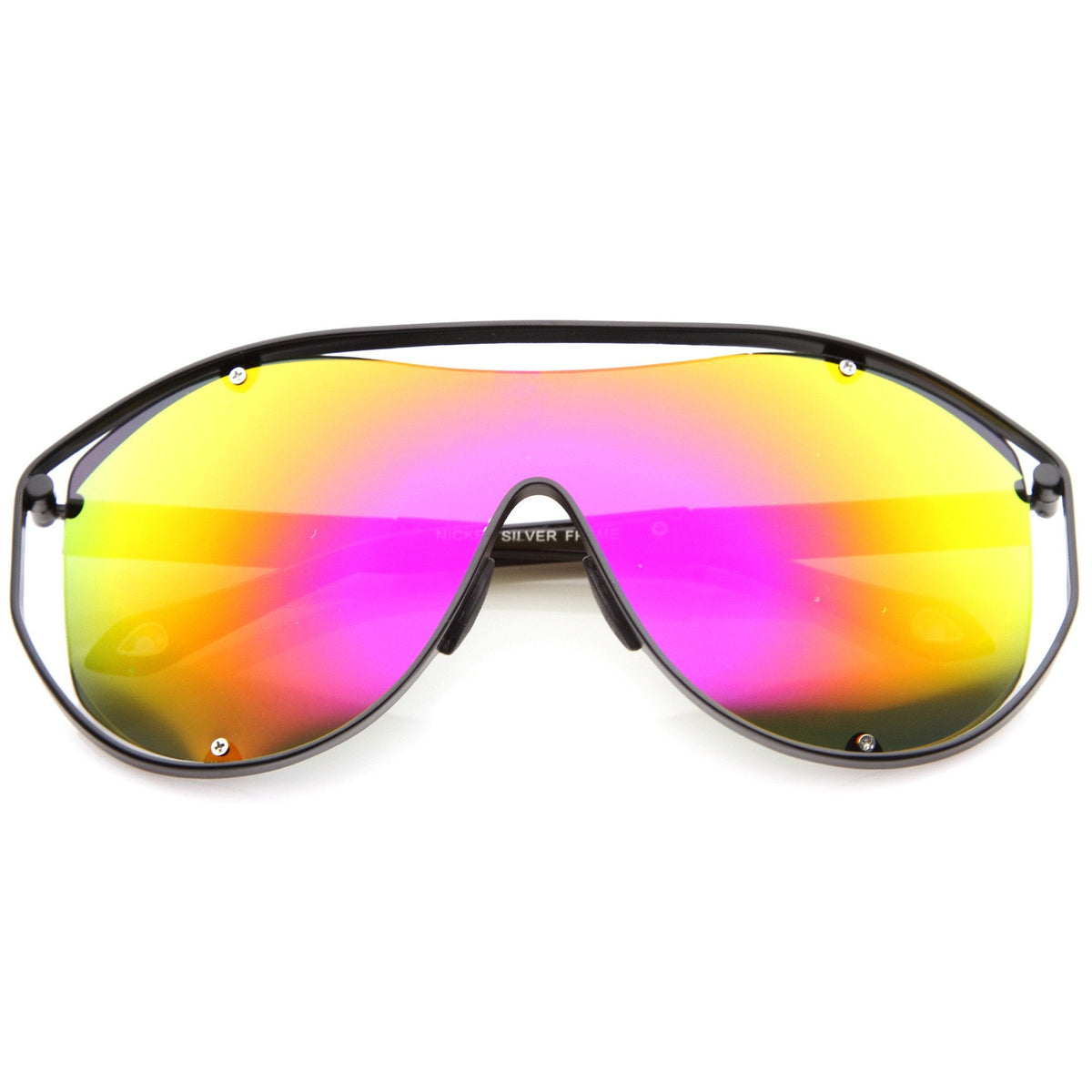 Retro Modern Mirrored Shield Lens Sunglasses A211