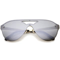 Modern Rimless Mono Mirrored Lens Shield Sunglasses A236