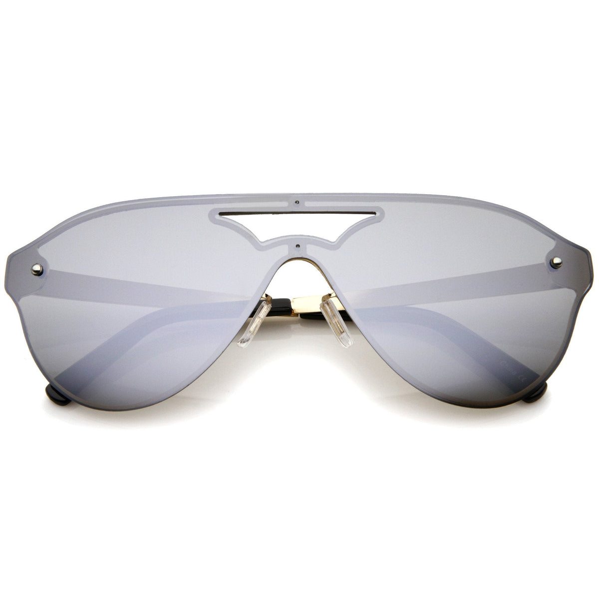 Modern Rimless Mono Mirrored Lens Shield Sunglasses A236