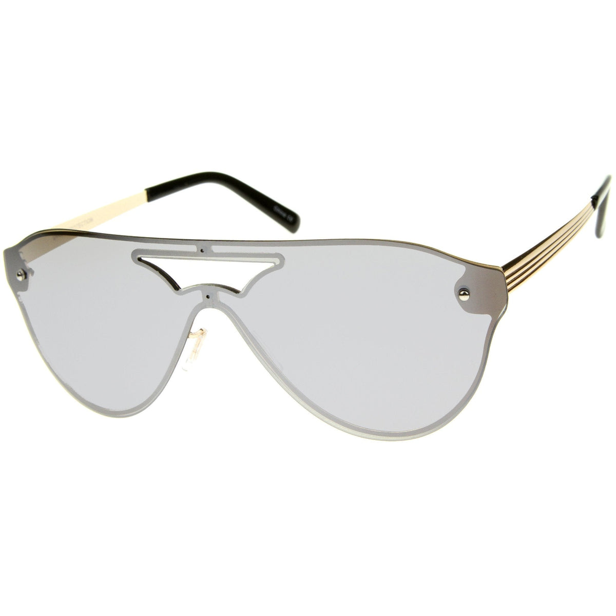 Modern Rimless Mono Mirrored Lens Shield Sunglasses A236