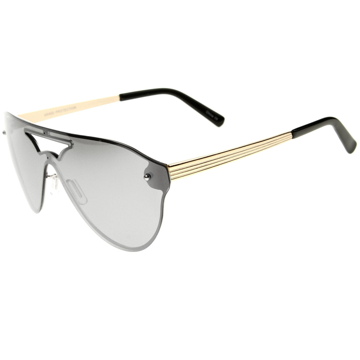 Modern Rimless Mono Mirrored Lens Shield Sunglasses A236