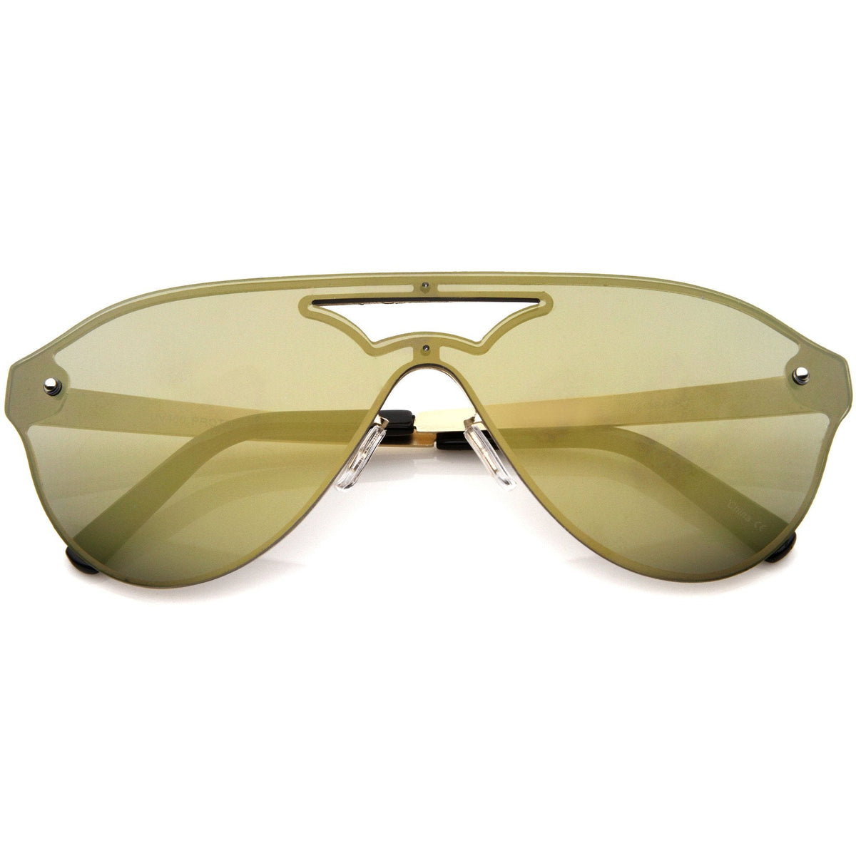 Modern Rimless Mono Mirrored Lens Shield Sunglasses A236