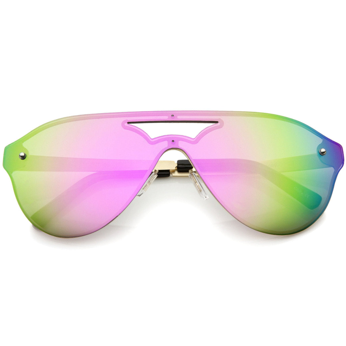 Modern Rimless Mono Mirrored Lens Shield Sunglasses A236