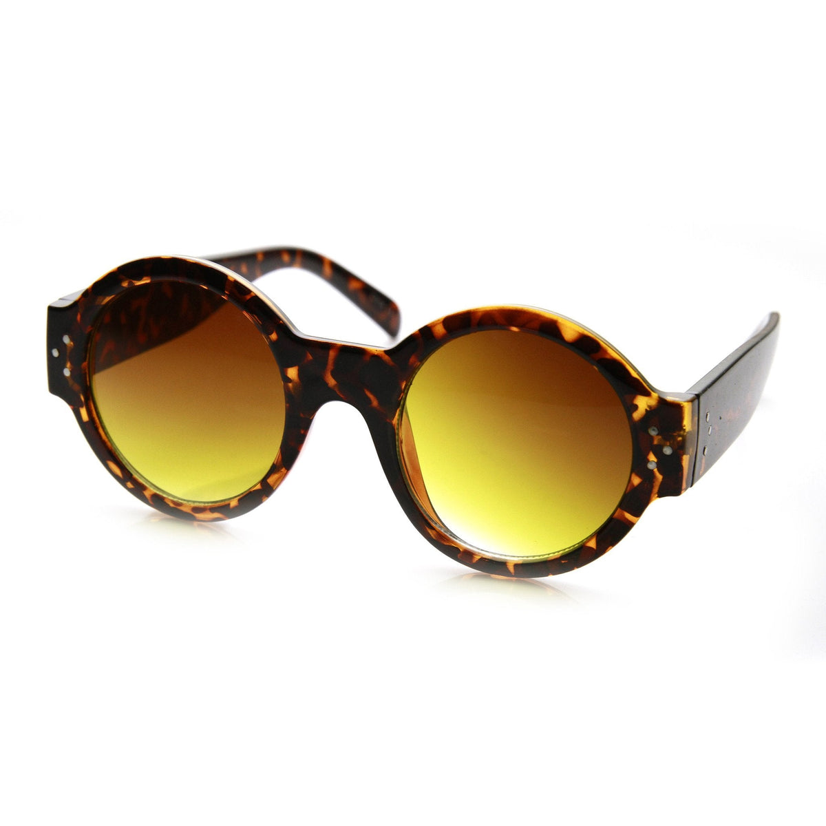 Women's Retro Euro Bold Thick Round Frame Sunglasses 9491