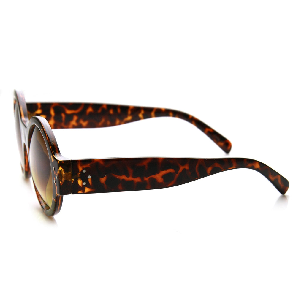 Women's Retro Euro Bold Thick Round Frame Sunglasses 9491