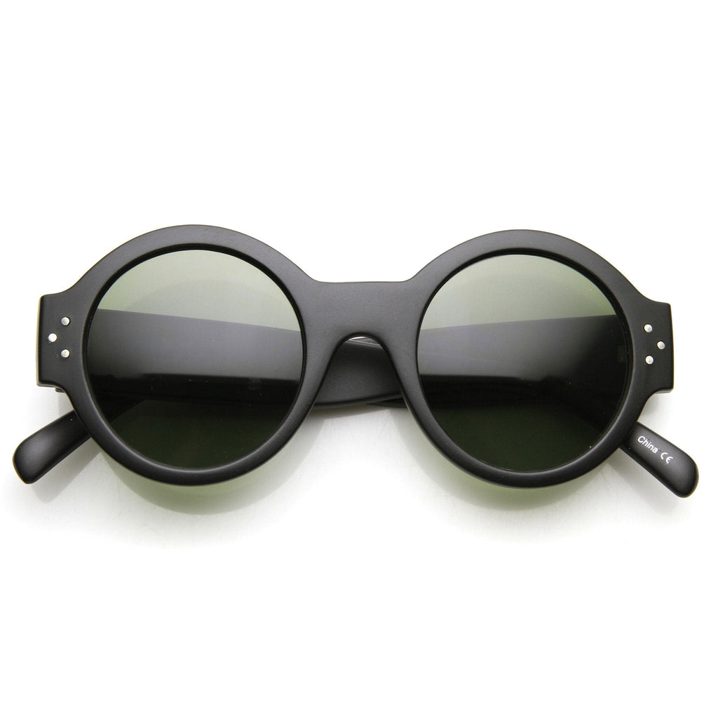 Women's Retro Euro Bold Thick Round Frame Sunglasses 9491