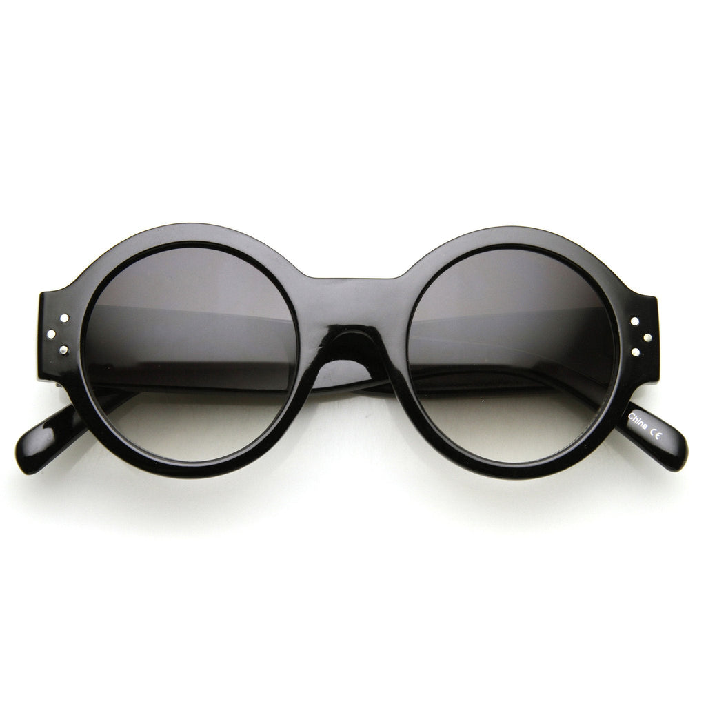 Women's Retro Euro Bold Thick Round Frame Sunglasses 9491