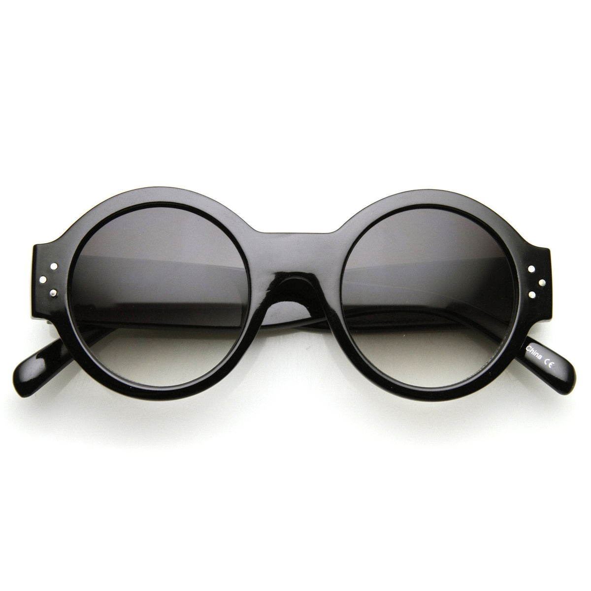 Women's Retro Euro Bold Thick Round Frame Sunglasses 9491