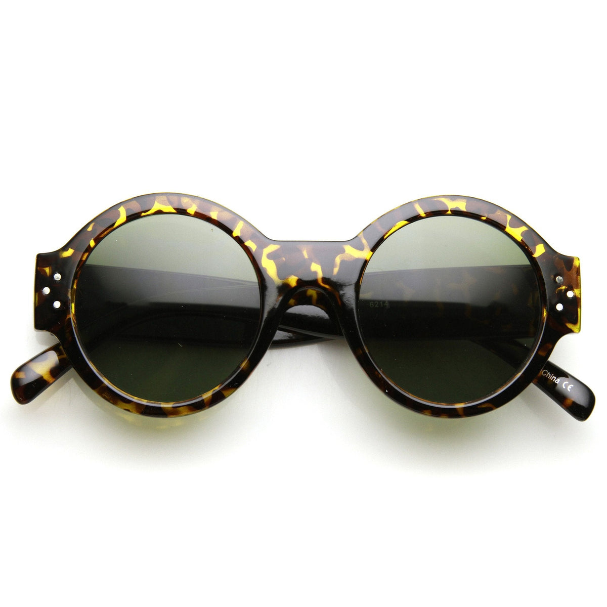 Women's Retro Euro Bold Thick Round Frame Sunglasses 9491