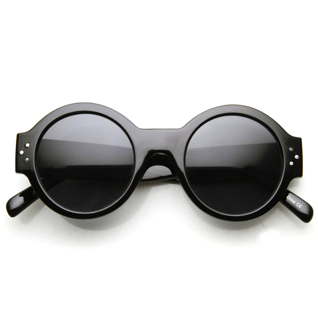 Women's Retro Euro Bold Thick Round Frame Sunglasses 9491