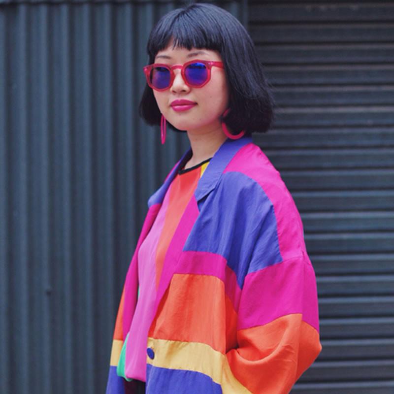 Retro Geometric Colorful Translucent Hexagon Sunglasses A248