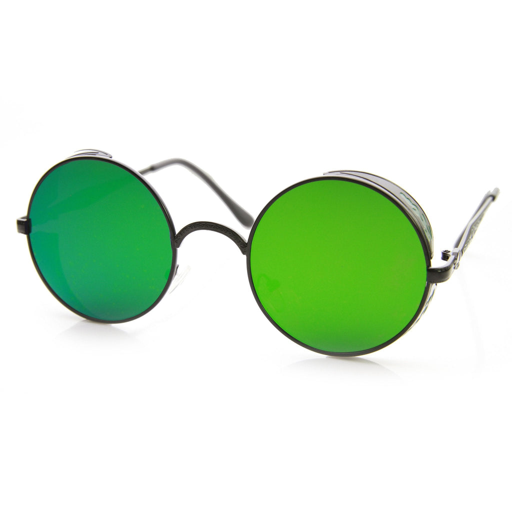 Vintage Inspired Round Metal Can Steampunk Sunglasses 9577