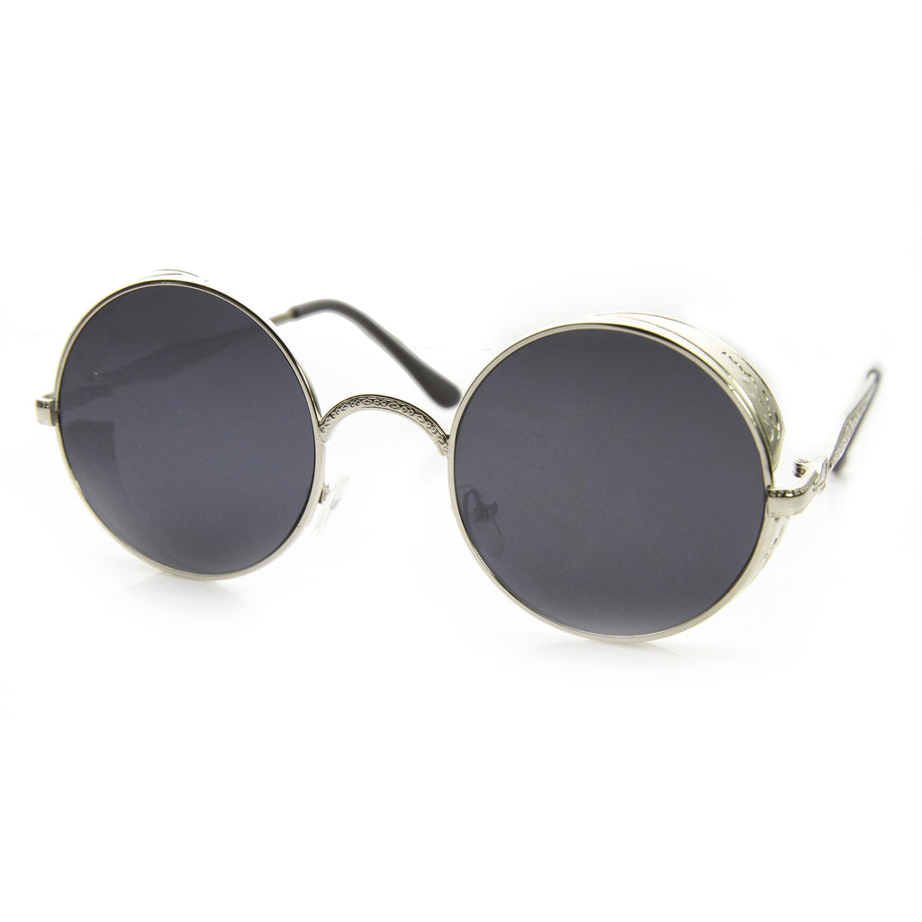 Vintage Inspired Round Metal Can Steampunk Sunglasses 9577