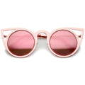 Women's Laser Cut Mirrored Lens Cat Eye Sunglasses A410