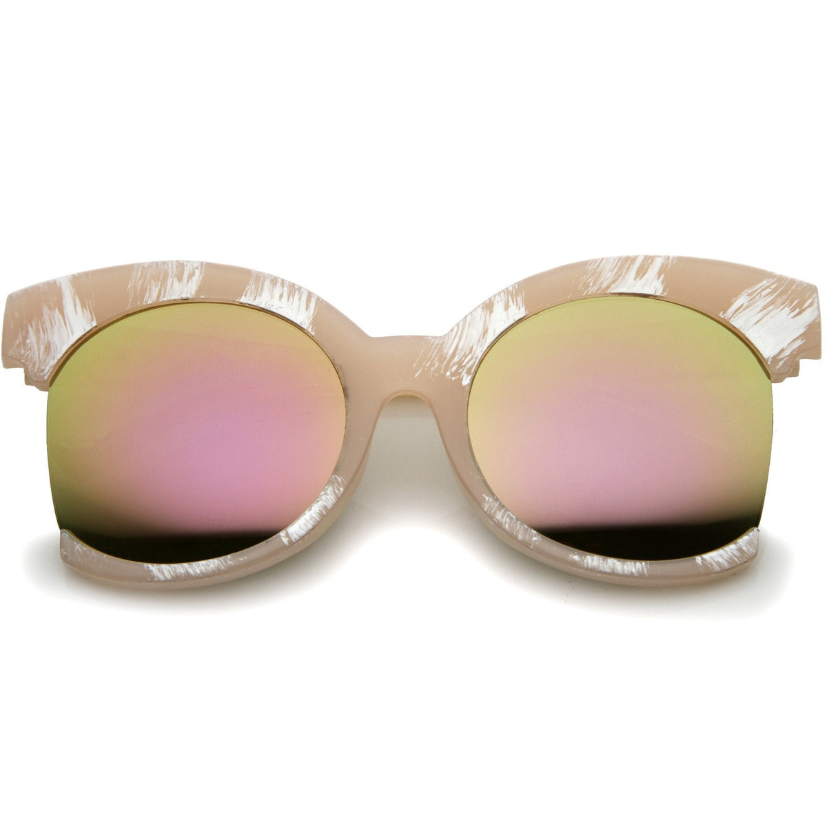 Women's Oversize Side Cut Mirrored Cat Eye Sunglasses A382