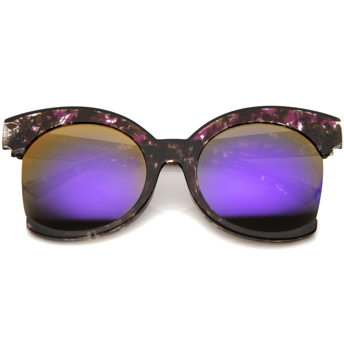Women's Oversize Side Cut Mirrored Cat Eye Sunglasses A382