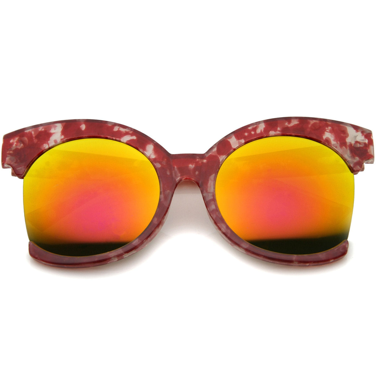 Women's Oversize Side Cut Mirrored Cat Eye Sunglasses A382