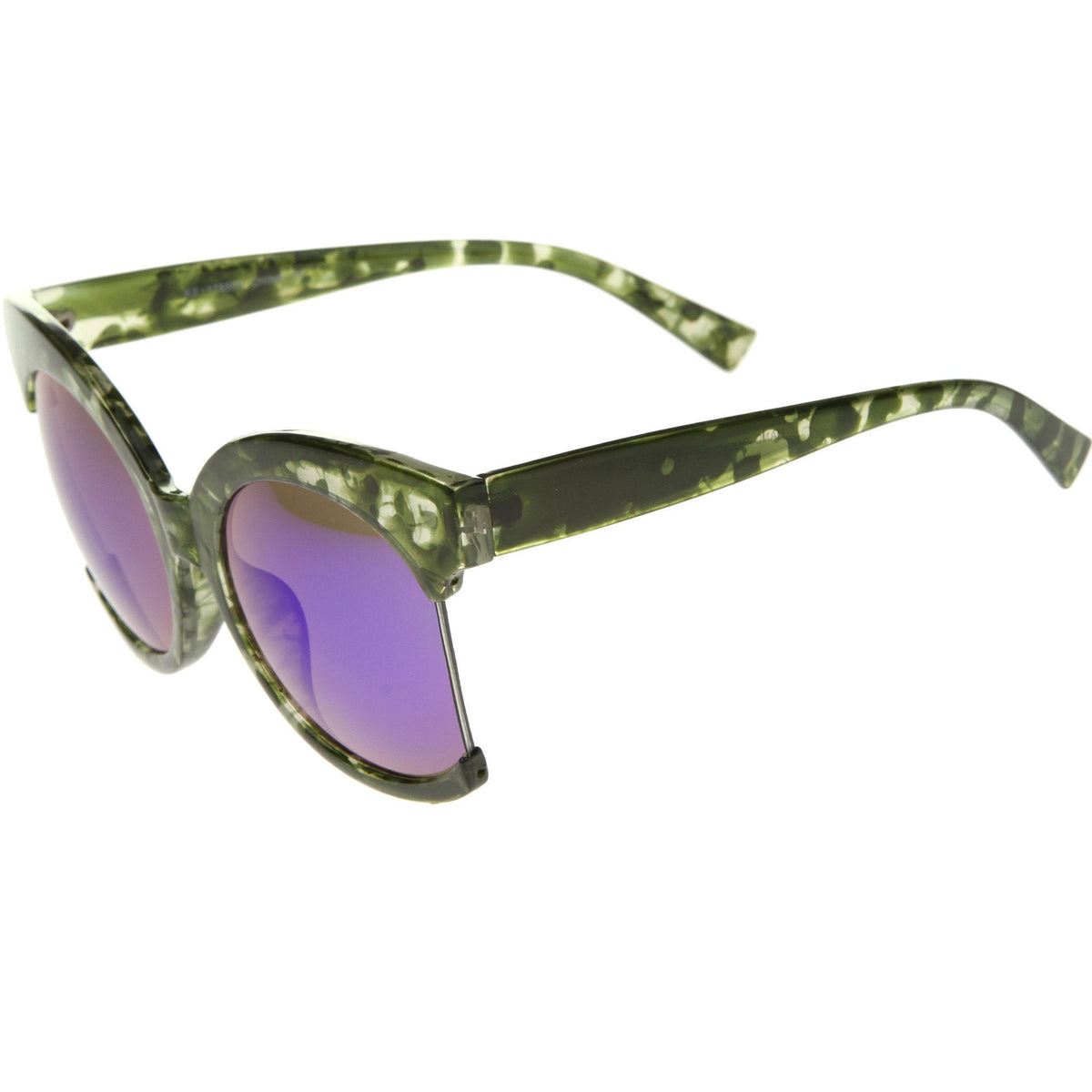 Women's Oversize Side Cut Mirrored Cat Eye Sunglasses A382