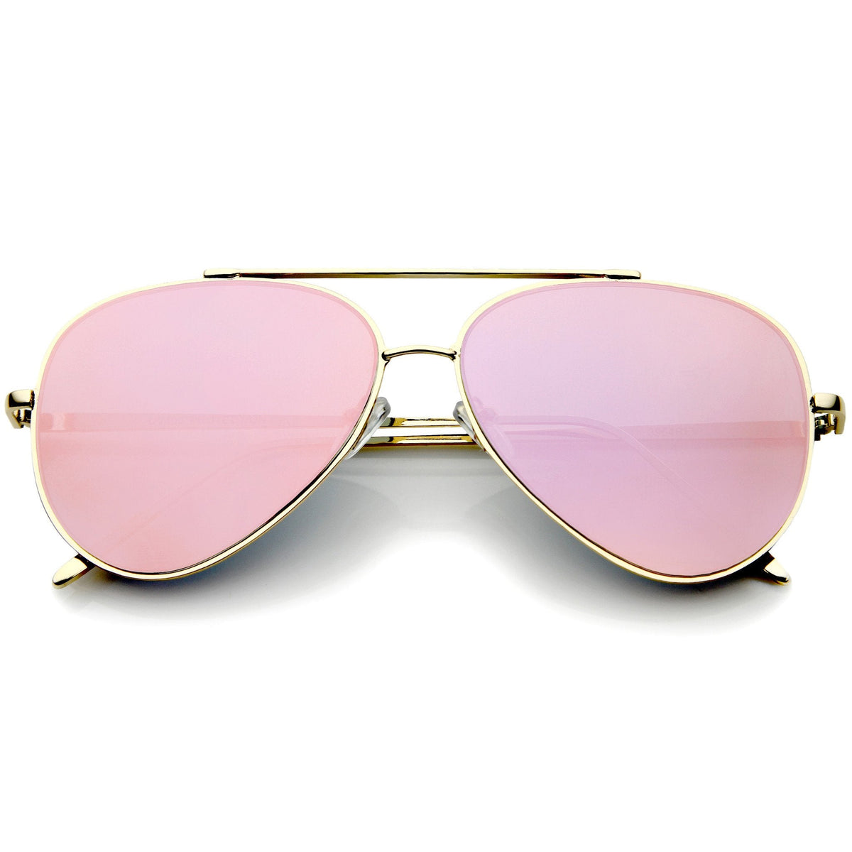 Retro Modern Mirrored Flat Lens Metal Aviator Sunglasses