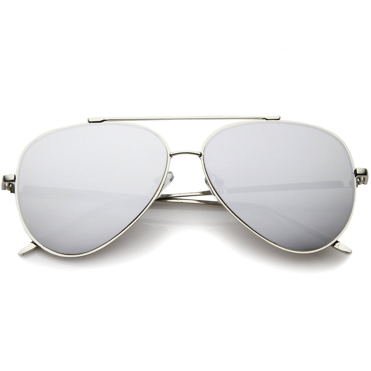 Retro Modern Mirrored Flat Lens Metal Aviator Sunglasses