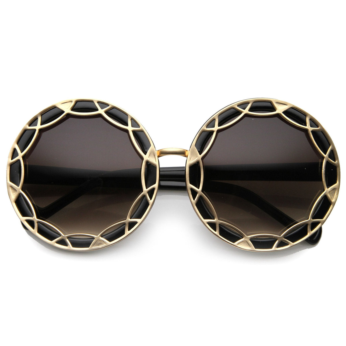 Women's Oversize Round Flat Pattern Sunglasses