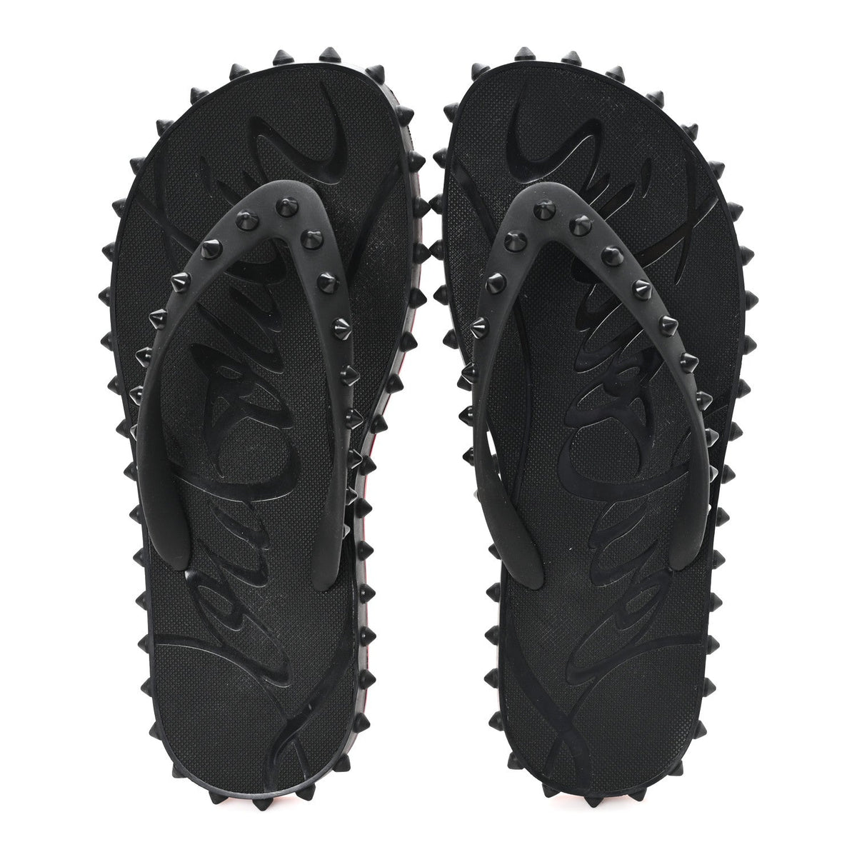 Rubber Spike Loubi Donna Flip Flop 39 Black