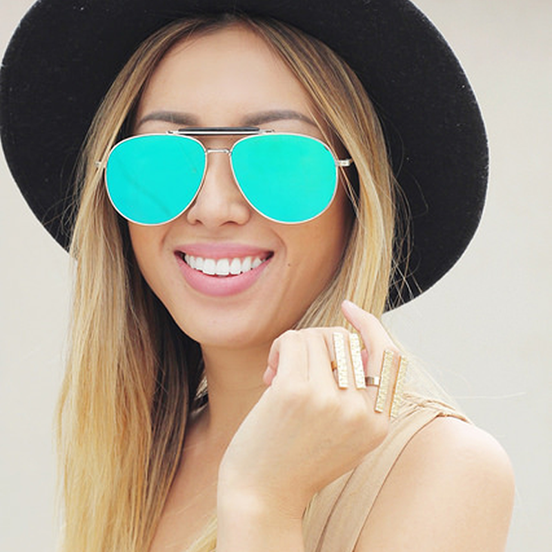 Large Crossbar Teardrop Mirrored Flat Lens Sunglasses A214