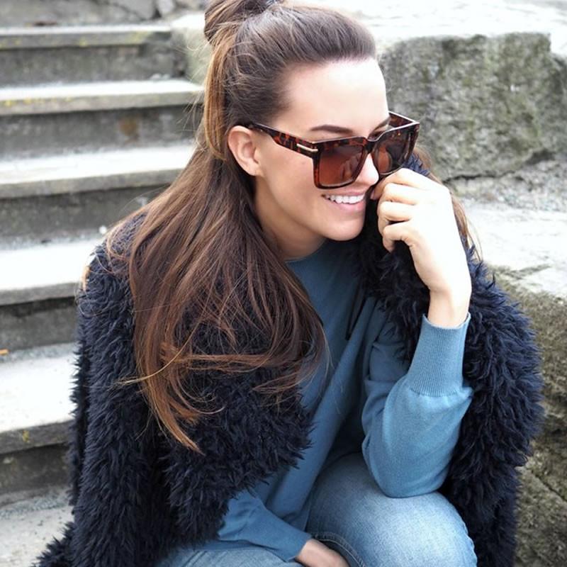 Oversize Square Retro Block Hipster Sunglasses 9259