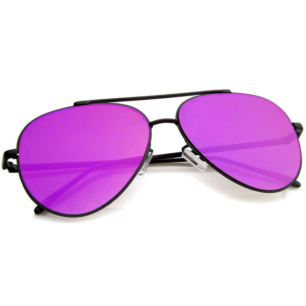 Modern Rimless Mirrored Flat Lens Aviator Sunglasses A230