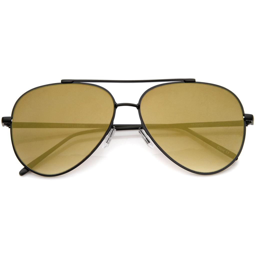 Modern Rimless Mirrored Flat Lens Aviator Sunglasses A230